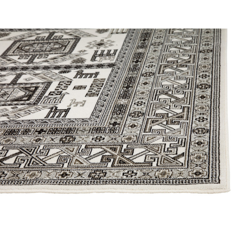 AllModern Ovid Viscose Ivory/Charcoal/Natural Rug & Reviews Wayfair